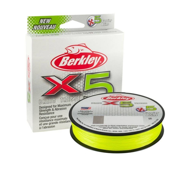 BERKLEY plecionka X5 - 4-SPLOTOWE 150m 0,14mm fluo